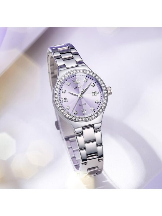 Elegant Silver Women\'s Watch - Luxury Diamond Detail, Waterproof, Small Wrist main image 9